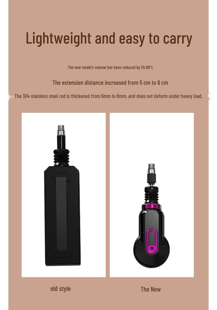 Compact Automatic Telescopic Pile Driver for All Genders - Realistic Three-Hole Phallus SM Device