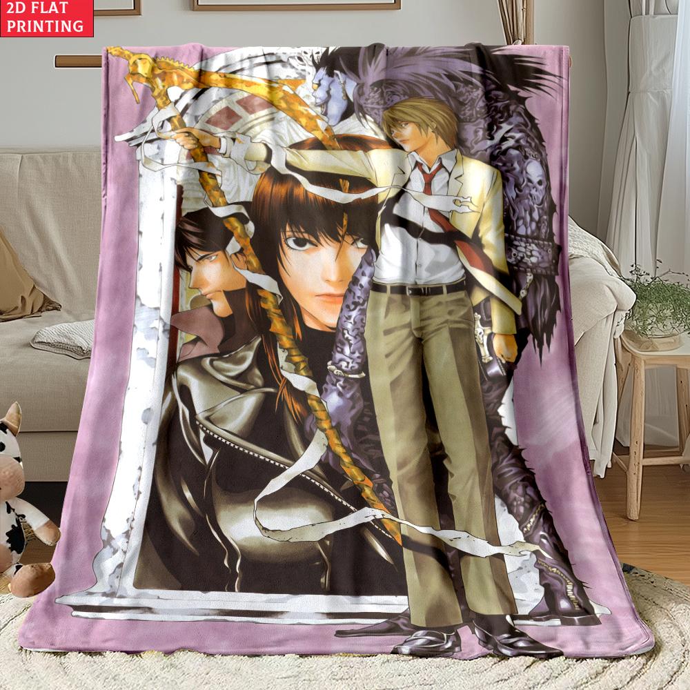 Light Yagami Print Thin Flannel Blanket for Bedrooms,Living Rooms,Sofas Blankets,Lunch Breaks,blankets Fluffy Blanket