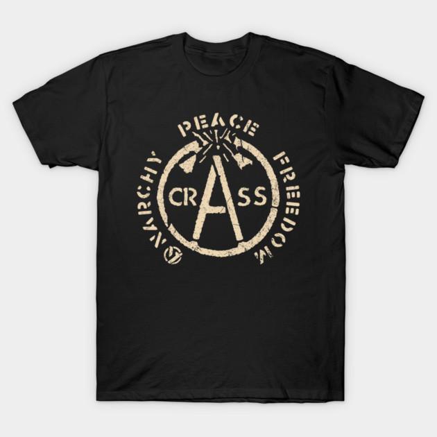 Asian Size Cotton Unisex Tshirt Print T-shirt Crass - Anarchy Peace Freedom T-shirt No-Cut Print Regular Fit