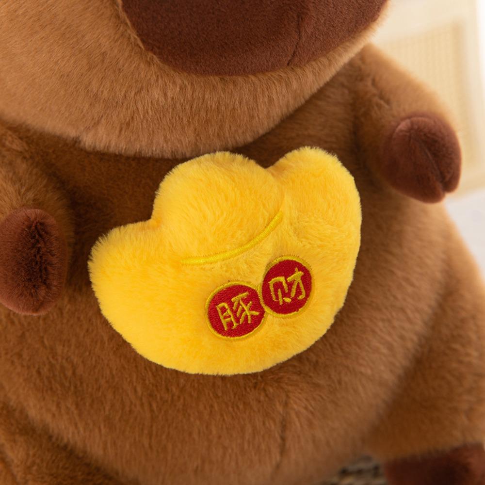Simulation Capybara Plush Toy God of Wealth Capibara Fluffty Doll  Birthday Gift