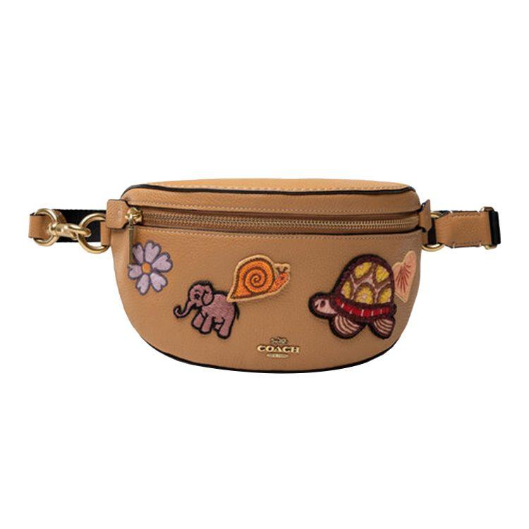 Coach Bethany Multifunctional Two-Way Leather Cartoon Animal Patch Leather Chest Bag Women bags Toffee-Brown C6315-B4OOG Basic Set BagDust Bag 31300₽