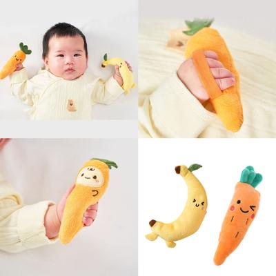 Baby Soothing Plush Toy Cartoon Hand Grasp Doll for 0-3 Year Infants with Soft And Safe Polyester Fiber Feature