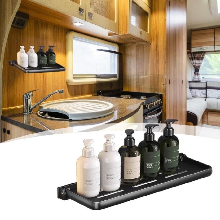 Trailer ABS Foldable Shelf Folding Wall Shelves for Campers, Bathrooms and Kitchens,90 Degree Fold Up,Space Saving