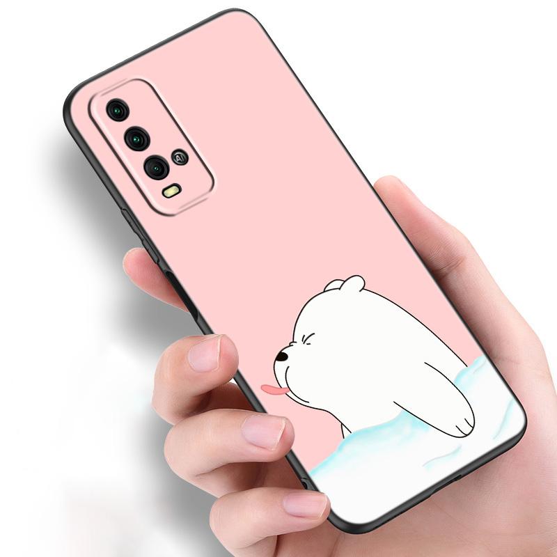 Niedliche Bär Panda Tier Silikon Handyhülle für Xiaomi Redmi Hinweis 11 10 9 8 Pro 11T 10T 10S 9S 8T 9 9A 9C 9T Schwarze Softcover