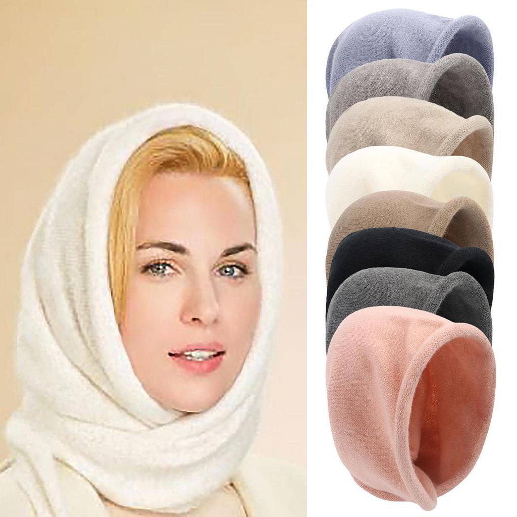 Women's Winter Scarf & Hat Combo: Imitation Cashmere Knit Pullover Hat Wrap