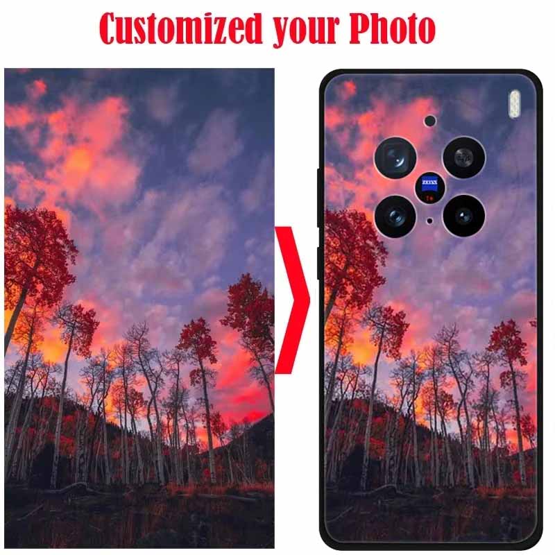 Customized DIY Black Silicone Soft Phone Case for Vivo X200 Pro 5G  X200 Pro Mini  Custom Back Cover Cases For Any Brand Models