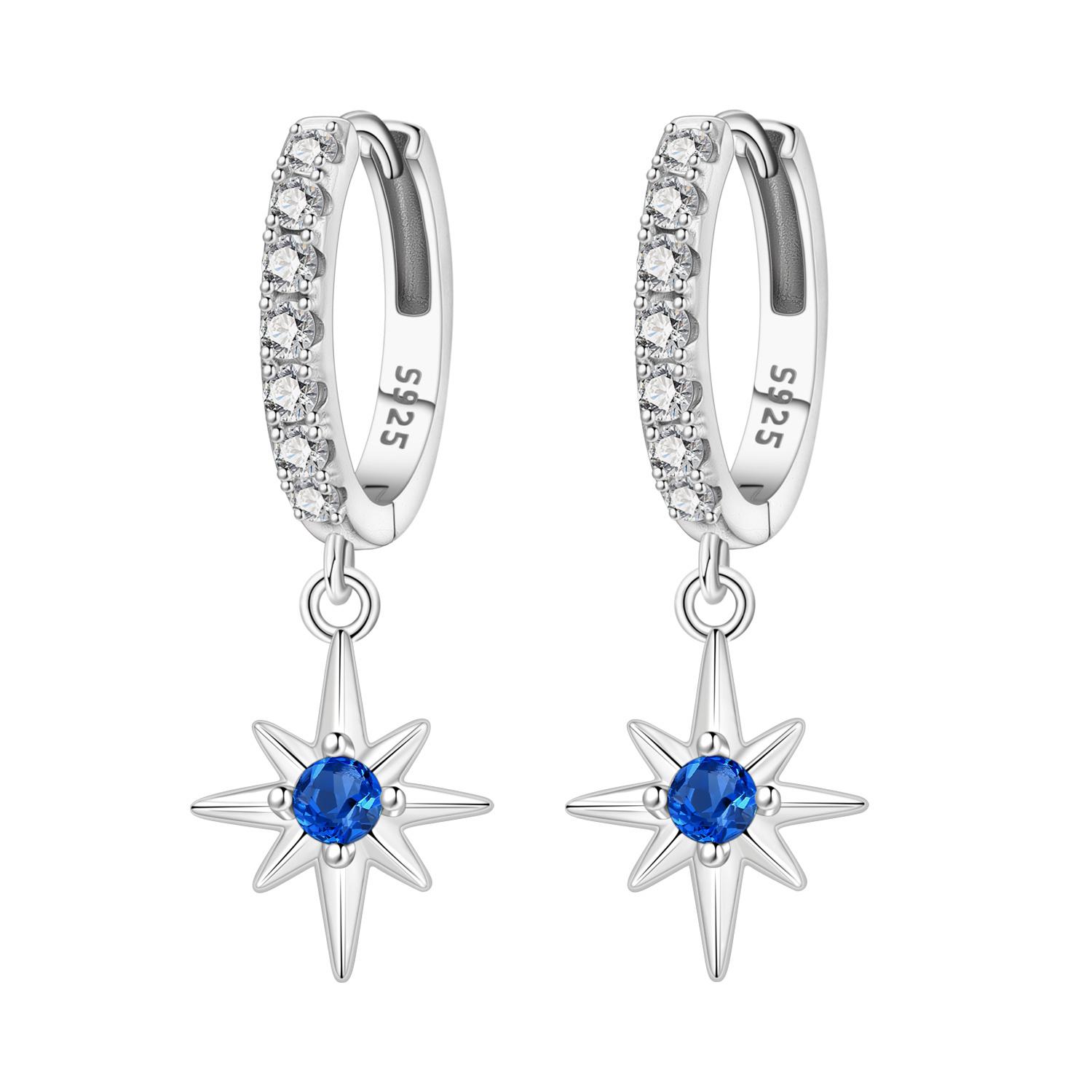 

Orstarry 925 Silver Sparkling Blue Snowflake Earrings Series Drop Earrings For Women Party Gifts Trendy Jewelry