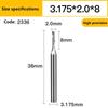 Abwärtsfräser Einschnecken-Schaftfräser 3,175 Wolframkarbid CNC-Werkzeug Fräser Gravur Spiralbohrer