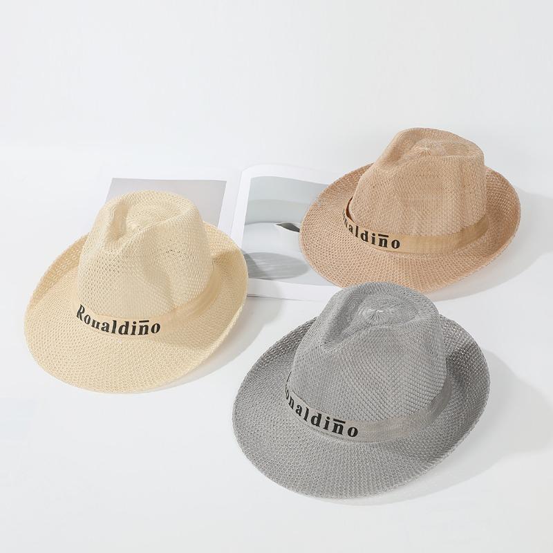Men's hat sunscreen sun hat summer new trend cool hat middle old man straw hat top hat bucket hat