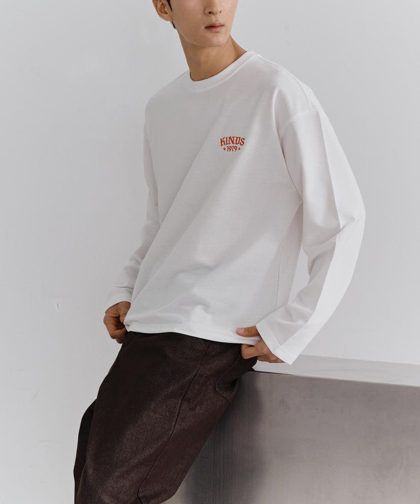Kainjeu Compact Logo Long Sleeve T-Shirt_Ivory