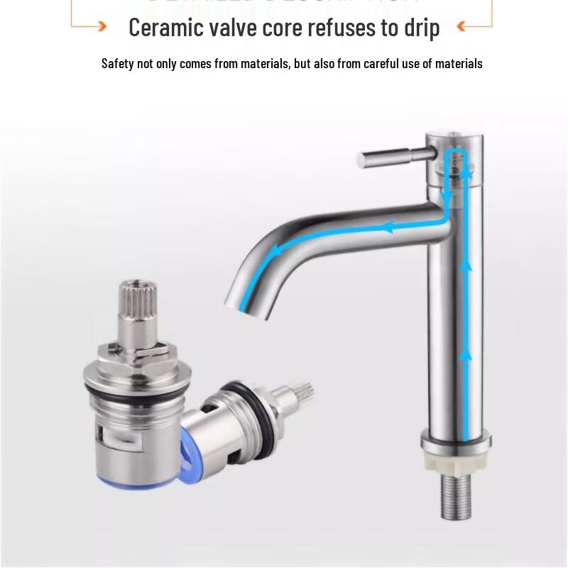 Dearday 304 Stainless Steel Brushed Single Handle Basin Mixer Faucet