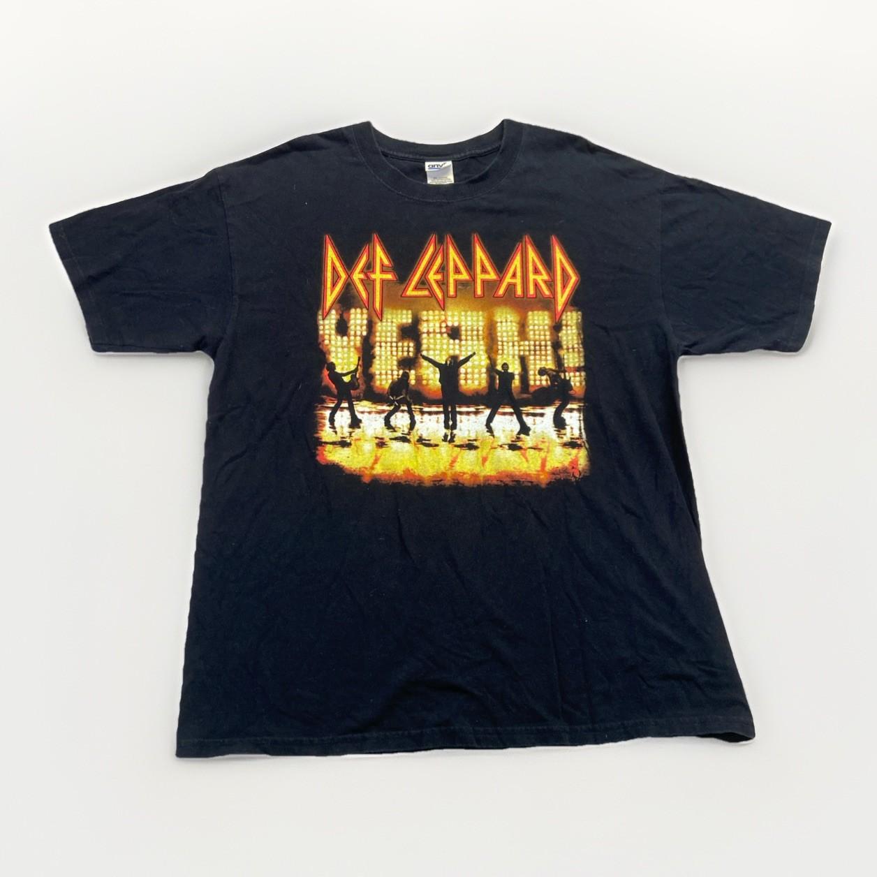 Def Leppard Shirt Mens XL Yeah Tour Concert Band Rock Black Y2k XXL