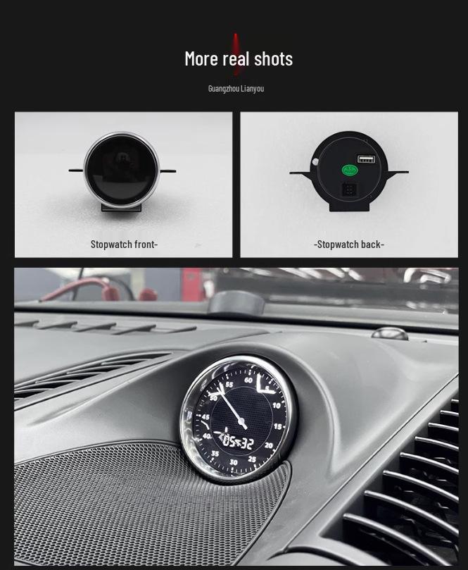 Upgraded Multifunction LCD Compass Stopwatch for Porsche Cayenne/Macan Modification