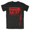 Unisexs AK47 Rifle Cyrillic Text TShirt Design with AKMSKSVPO 1947 Print Casual Round Neck Tee for Gun Enthusiasts