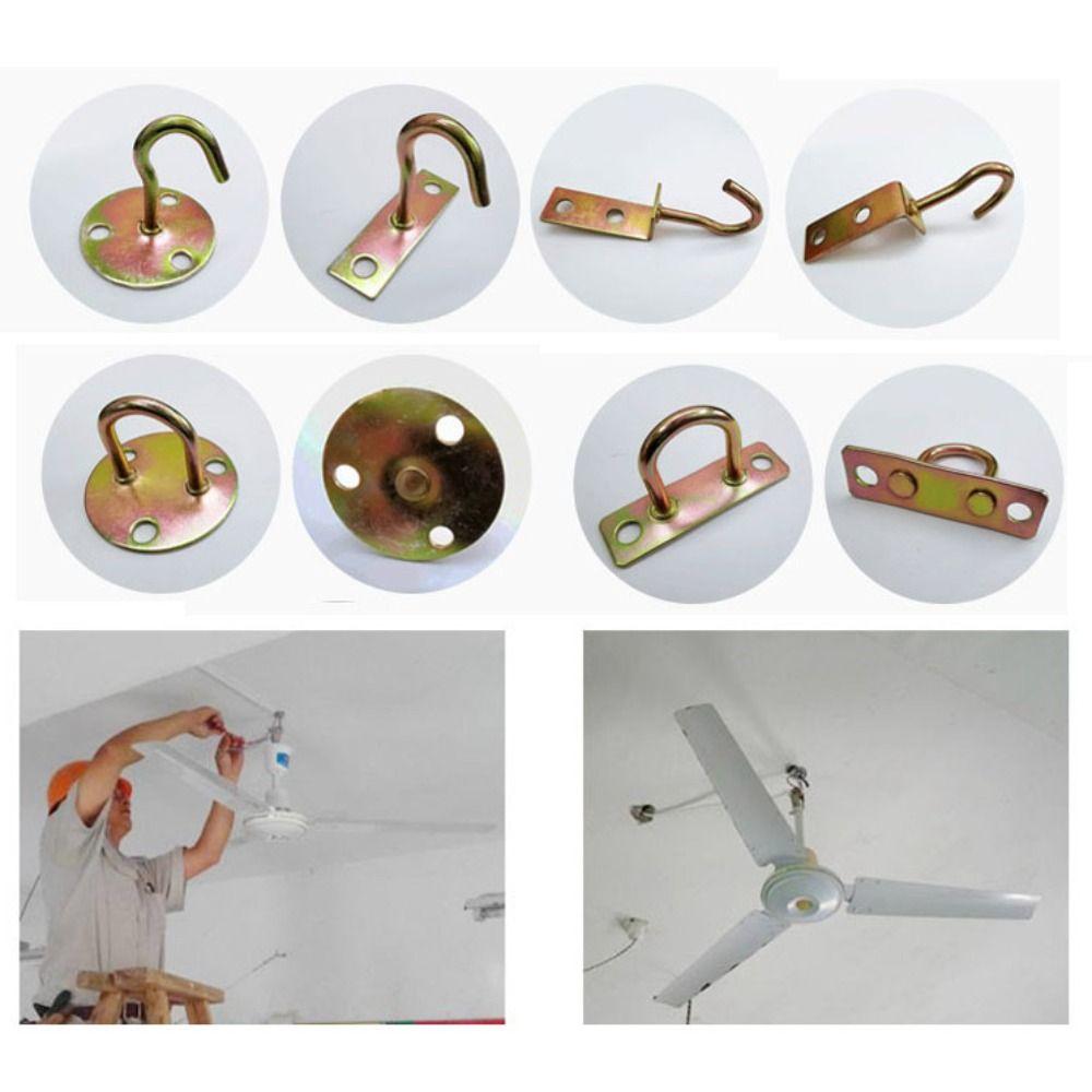 Durable Pad Eye Wall Hook Iron U/J-Shaped Ceiling Mount Hanger Fixed Plate Deck Door Buckle for Fan Lamp