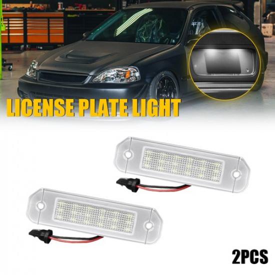 White LED Plate Light License Lamp 2pcs for 1996-2000 Honda Civic 2 Door Coupe