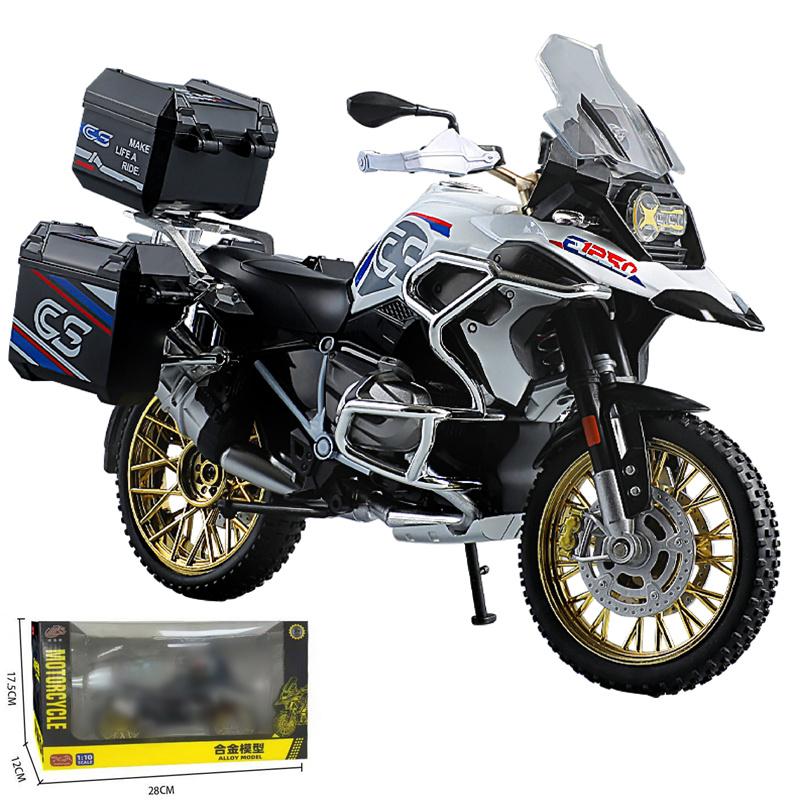 1/10 R1250 Gs Adv Lega Corsa Moto Diecast Metallo Strada Sportiva Moto Modello Suono E Luce Giocattolo Bambini Regalo
