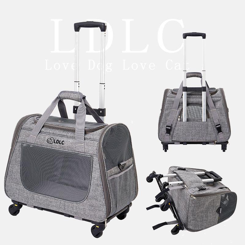 Large Capacity Foldable Rolling Pet Carrier - Portable Cat Suitcase