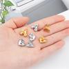 1Pair Mini Stainless Grid Design Steel Love Heart Stud Earrings for Women Girl Party Accessories DIY Jewelry Making Earring Base