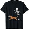 Lustige Halloween Belgischer Malinois Hund Skelett T-Shirts Herren Baumwolle Humor Streetwear T-Shirt Kurzarm Unisex Lockere Kleidung