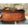 Genuine Brown Leather Messenger Shoulder Cross Body Bag Womens Vintage