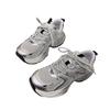 New casual sports shoes women's spring and summer silver platform silver mesh breathable shoes
