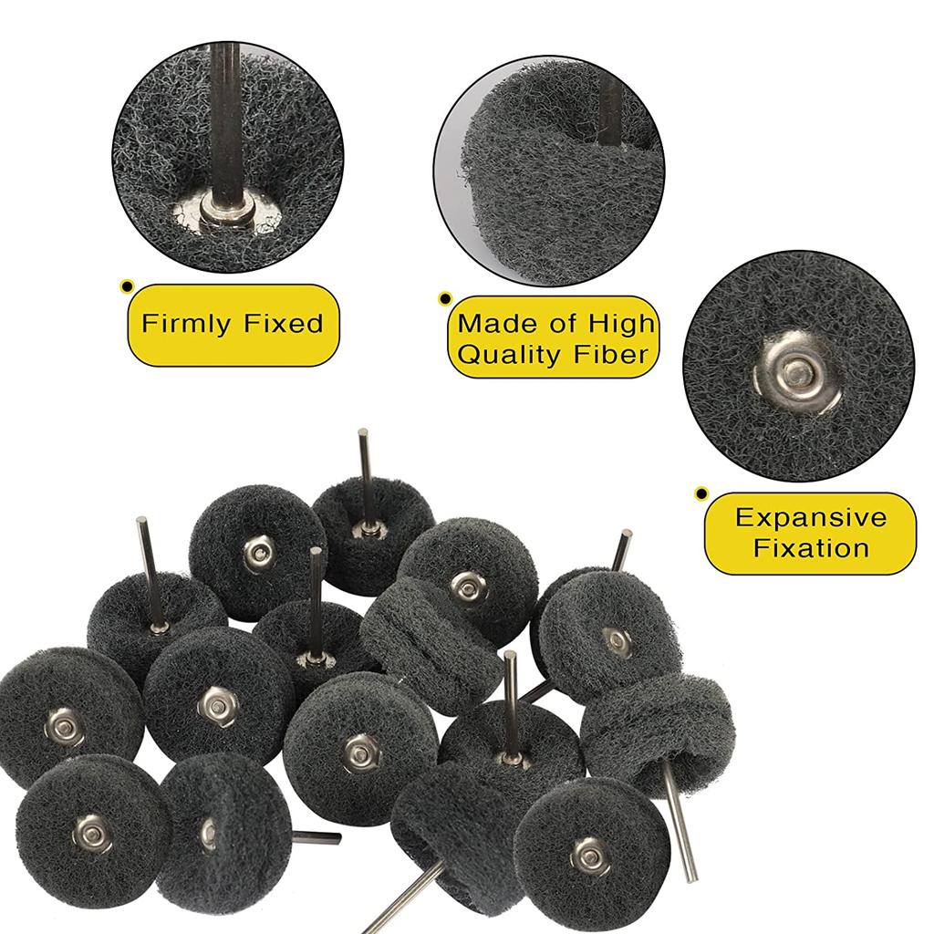 100Pcs Abrasive Buffing Wheels, 1 Inch Buffing Polishing Wheel Set with 1/8 Inch Shank, 20Pcs Each of 80 150 240 400 600 Grit Sc
