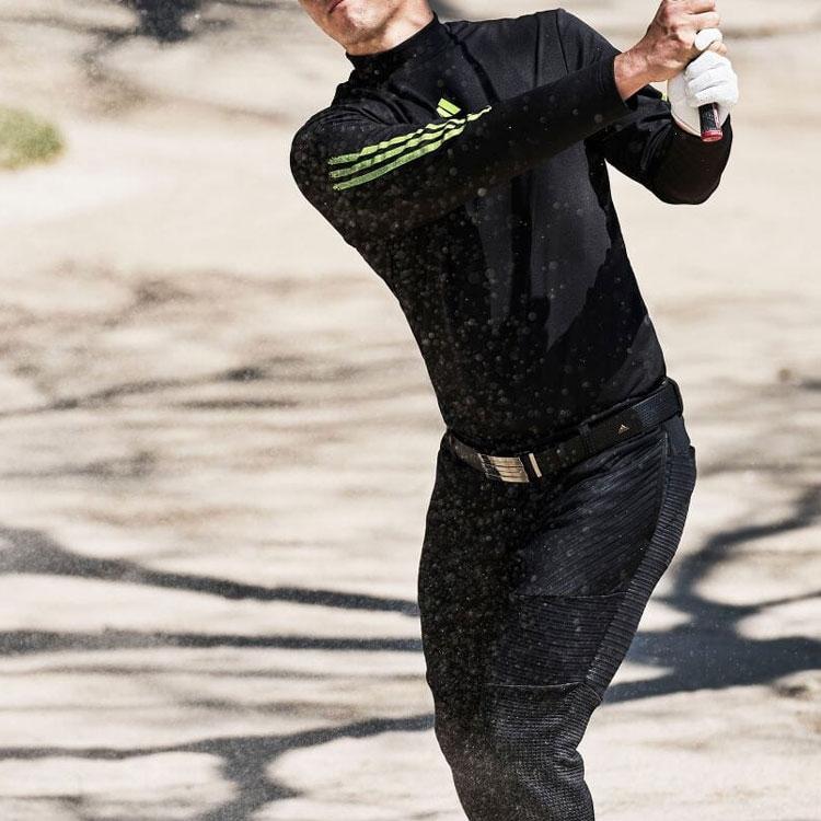 Adidas Half High Neck Pullover Casual Sports Long Sleeve T-Shirt Men Tops Black IT6871