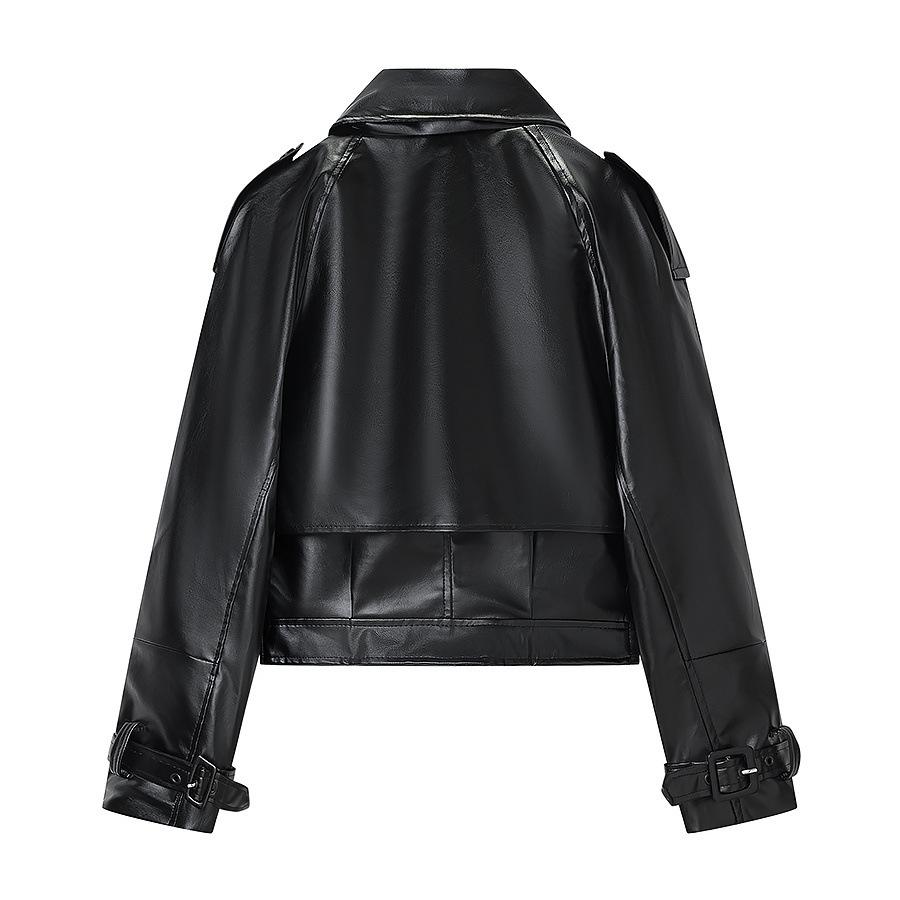 Winter new European and American style fashion simple versatile locomotive leather jacket short jacket