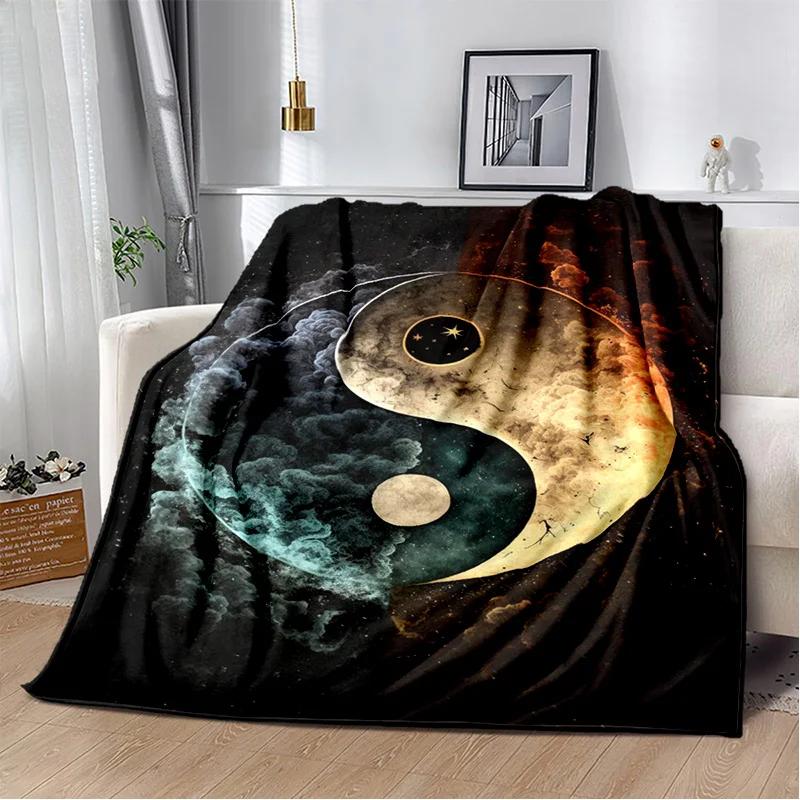 3D Naturalize Yin and Yang Chinese Tai Chi Blanket,Soft Throw Blanket for Home Bedroom Bed Sofa Travel Office Cover Blanket Kids