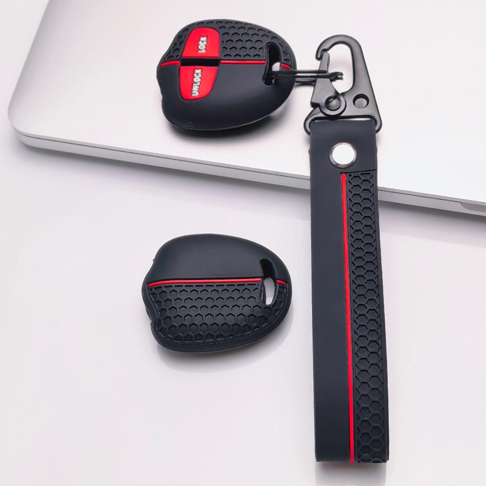 Key Case Cover for Mitsubishi Outlander ASX Lancer Triton Pajero Sport Eclipse Cross with Keychain Anti-Scratch Surface Shockproof Structure