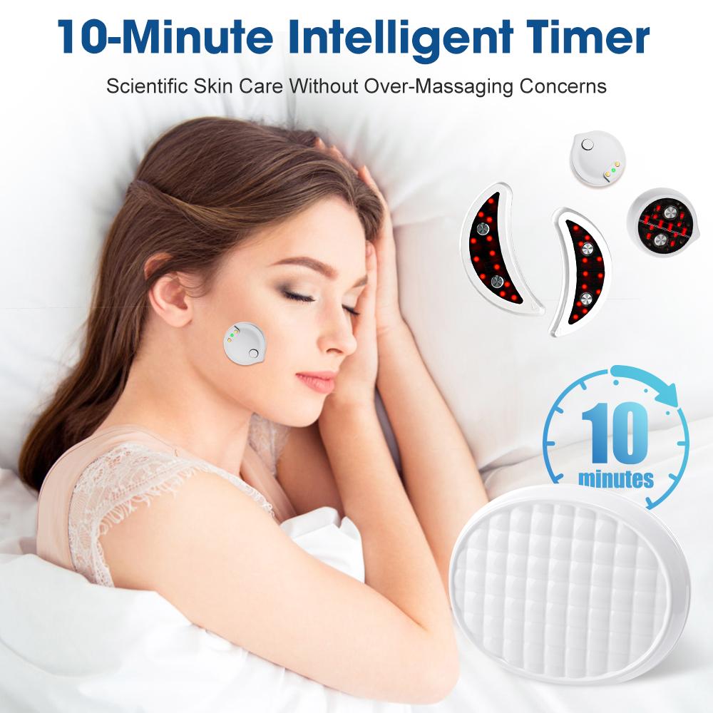 2 in 1 Red Light Facial Eye Beauty Massager With Gel Patch For Treatment Under Eye Wrinkle Heating Reduce Eye Bags Fine Lines