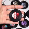 Black Vinyl Record Coaster Keychain with NFC - 5cm Acrylic and Custom-Made for Star Concert