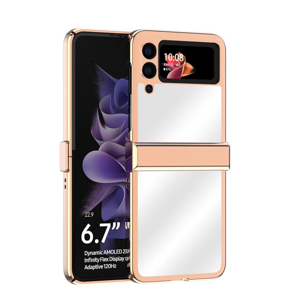 Anti -Drop Fashion Mirror Phone Bag Case For Samsung Galaxy Z Flip 3 5g Flip3 Anti -Scratch Plating Shell For Samsung Z Flip 3
