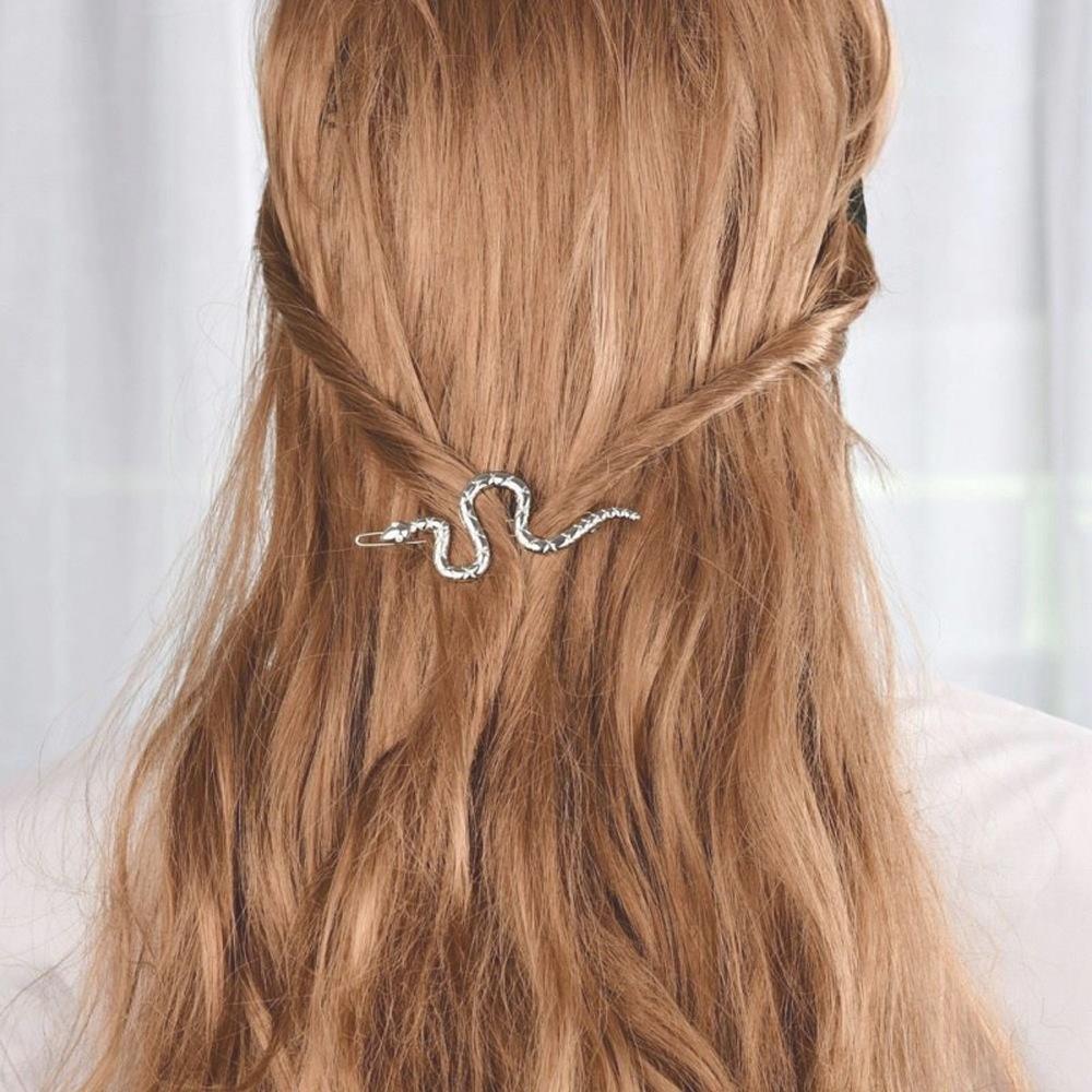 Snake Hair Pin Women's Bangs Duckbill Clip Rhinestone Alloy Barrette Fashion Design Hair Clip Hairpin Hair Accessories For Women