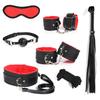 BDSM Bondage Bundle Set Leather Plush Blindfold Handcuffs Whip Nipple Clip Adult Sex Toys Women Erotic Restraint Game Kit