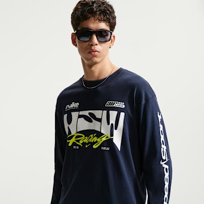 Nike T Shirts Unisex Marine Blue Crew Neck Moderate S
