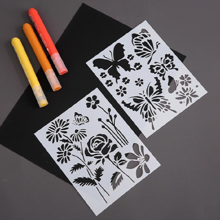 5Pcs Flower/Leaf/Butterfly Templates Reusable PET Drawing Stencils for Wood Sign Scrapbooking Painting Wall Decoration