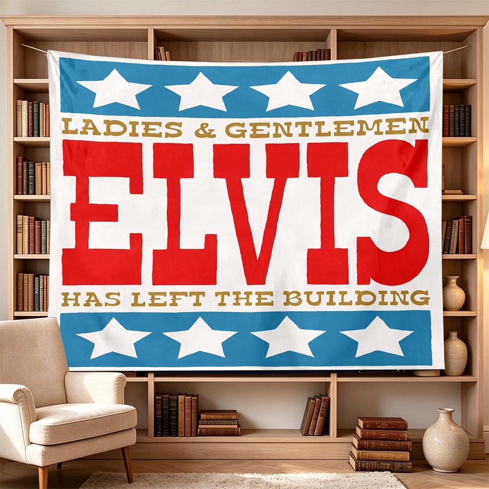 Elvis Neon Sign Versatile Wall Hanging Blanket, Home Backdrop for Wedding, Party and Video Shooting,Perfect Gift