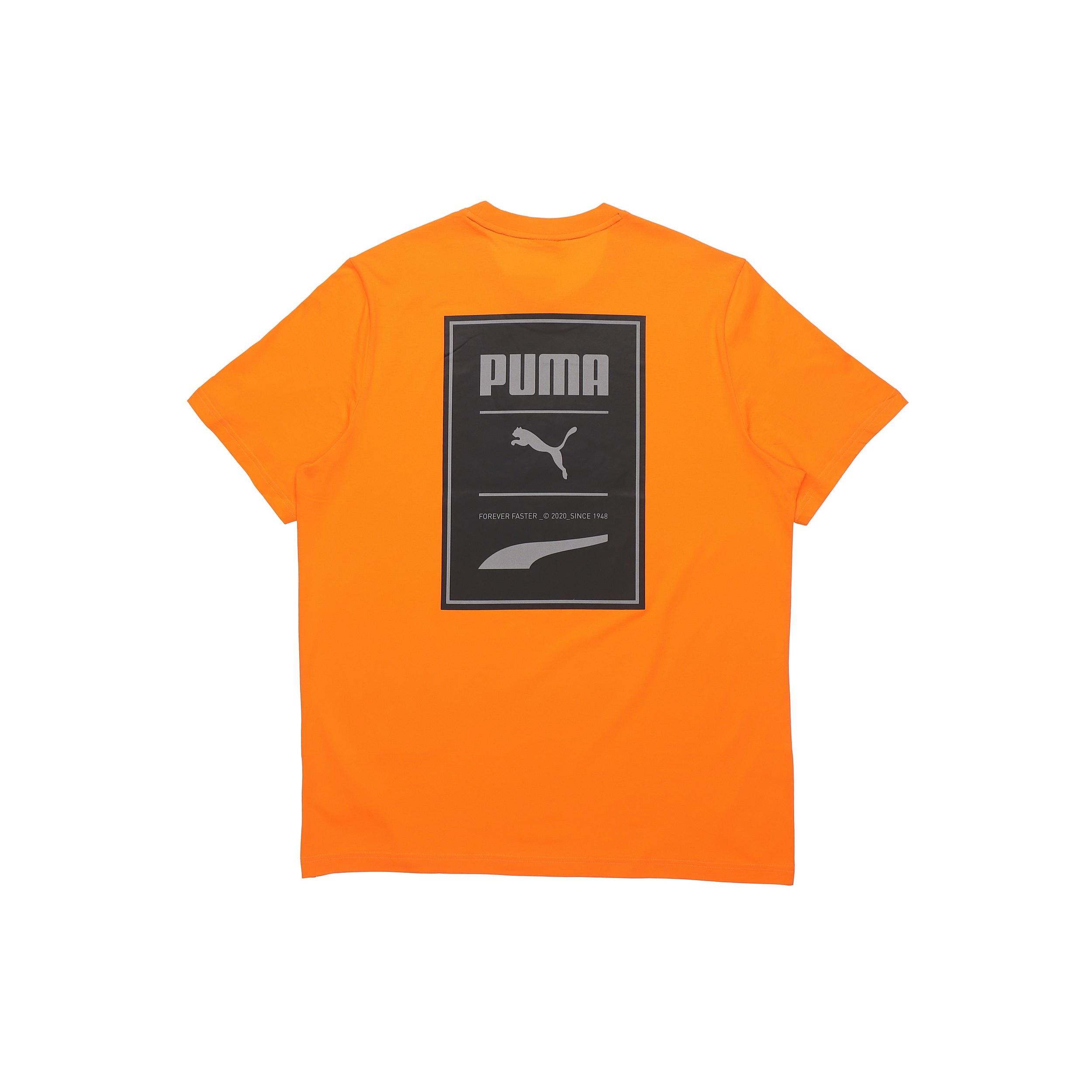 PUMA Recheck Pack Graphic Tee Printing Logo Short Sleeve Orange Men s 598939-80 S