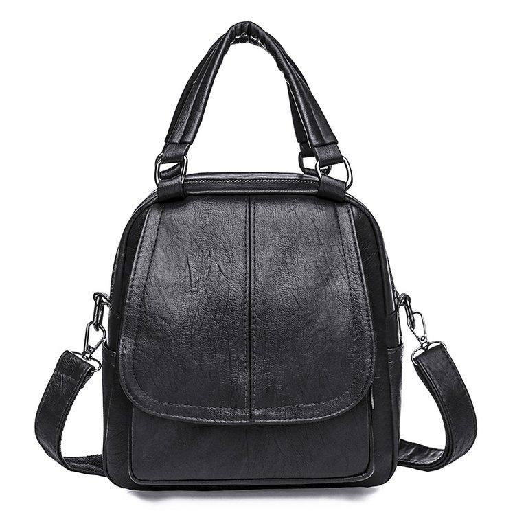 Stor kapasitet 2-lags ryggsekk for kvinner Moteryggsekk Dame mykt PU-skinnpakker Høykvalitets multifunksjons ryggsekk Designer