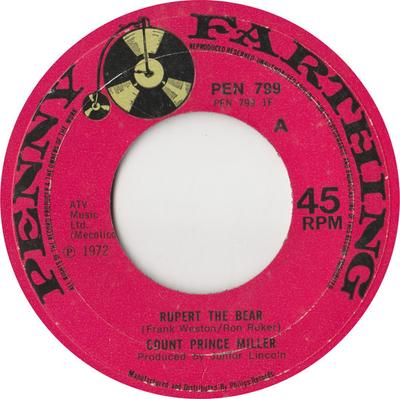 7inch Record COUNT PRINCE MILLER  Rupert The Bear PEN799 PENNY FARTHING 1972 UK Reggae Ska  Dub Used