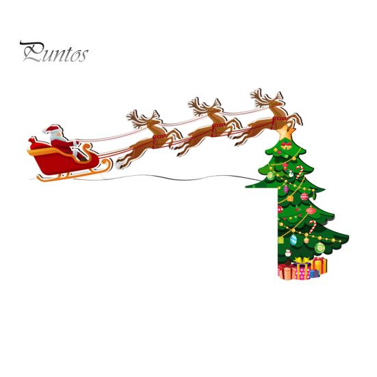 

Мультфильм Санта-Клаус Лось Рождественская елка Наклейки на стену Рождественский подарок Гостиная Рождественская дверная рама Украшение Новогодний фестиваль Фреска красный