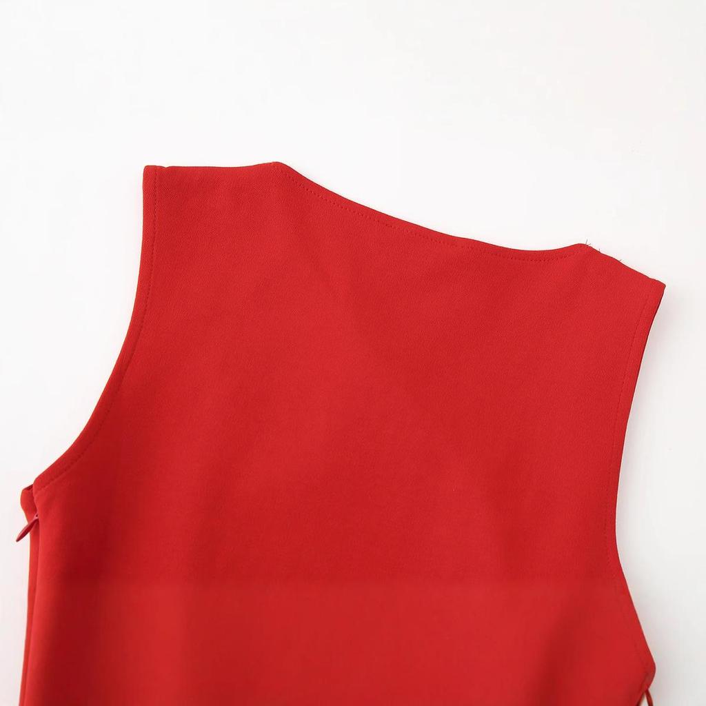 Spring 2025 Women's European & American Style Short Pleated Dress