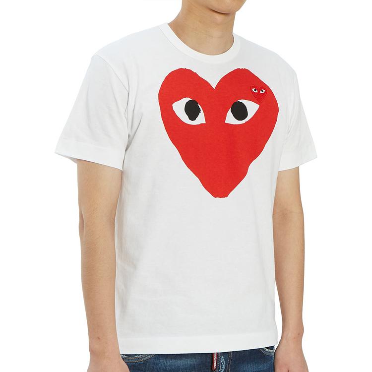 Comme Des Garcons Play Women's Red Heart Emblem T shirt AZ-T026-051-1