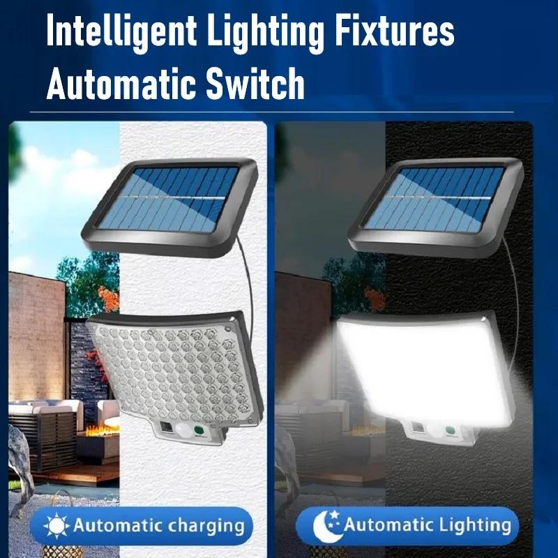 LED Solar Split Wall Lamp Outdoor Waterproof 192 LED Floodlight Motion Sensor 3 Mode Solar Light For Garden Security Wall Light