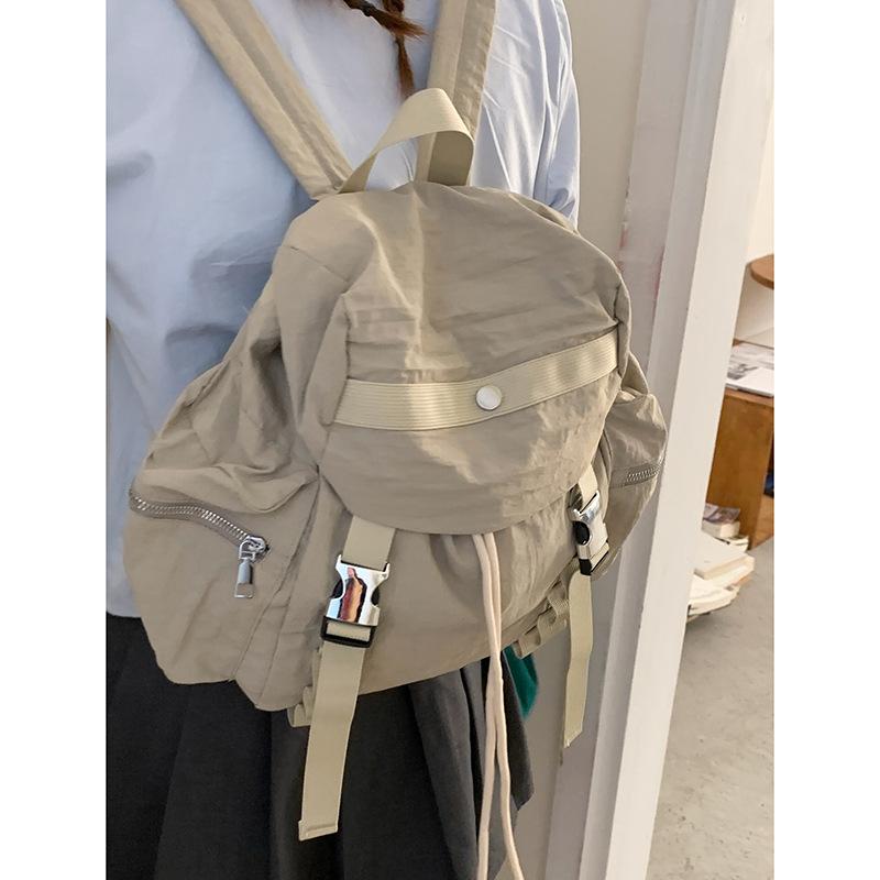 Casual Nylon Cloth Backpack Bag Women's 2025 New Fashion College Style Simple Backpack Large Capacity Student School Bag