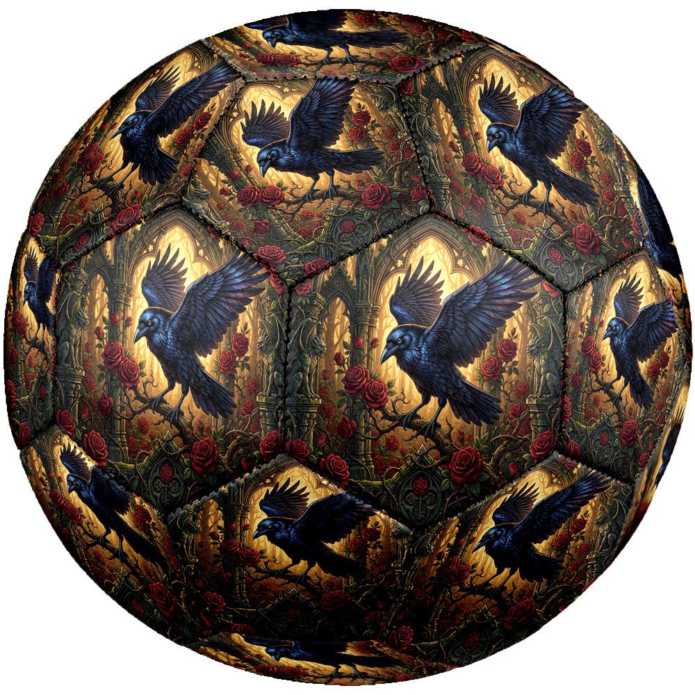 1pc Raven Amidst Roses Durable Size 5 Soccer Ball Professional Match Training Football Indoor &Outdoor Sports Ball p60189
