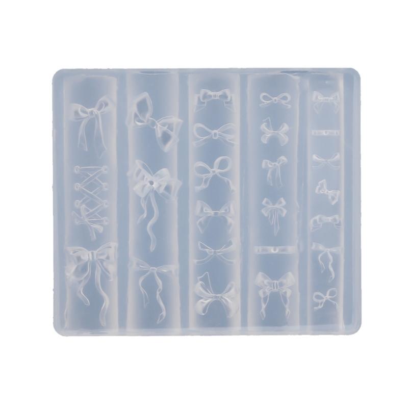 3D Bowknot Silicone Molds Nail Art Mould Stencils Bows Nail Molds Nail Art Decorations Manicure Template Tools