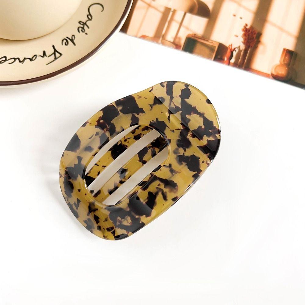 Hair Accessories Leopard Hair Claw Elliptic Shape Acetate Barrettes Acetic Acid Hair Clip  Women